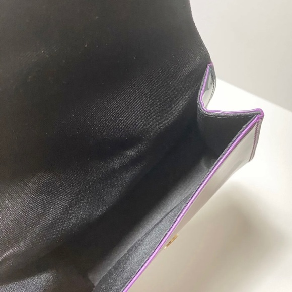 Marc Jacobs Cosmetic Case Purple Teal Lined Button Closure Make-Up Bag Clutch - Picture 8 of 11